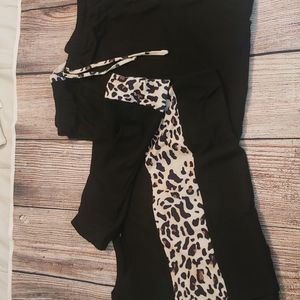 leopard and black outfit